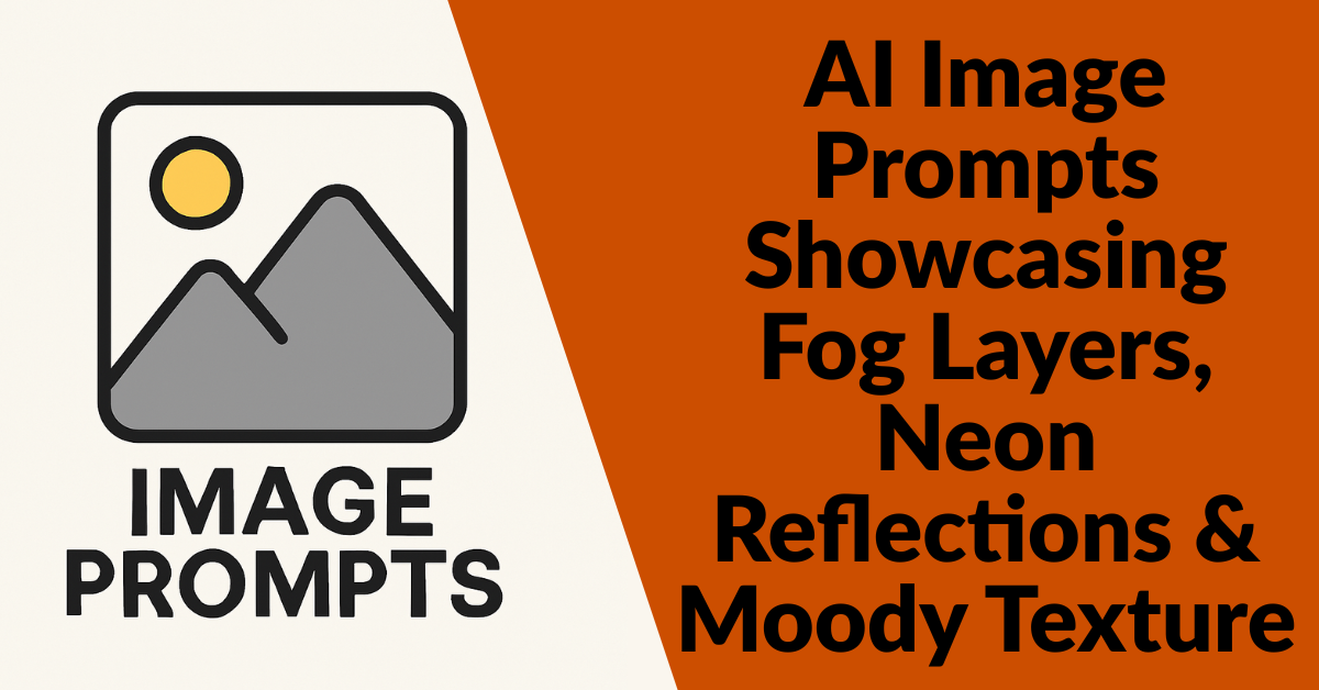 AI Image Prompts Showcasing Fog Layers, Neon Reflections & Moody Texture