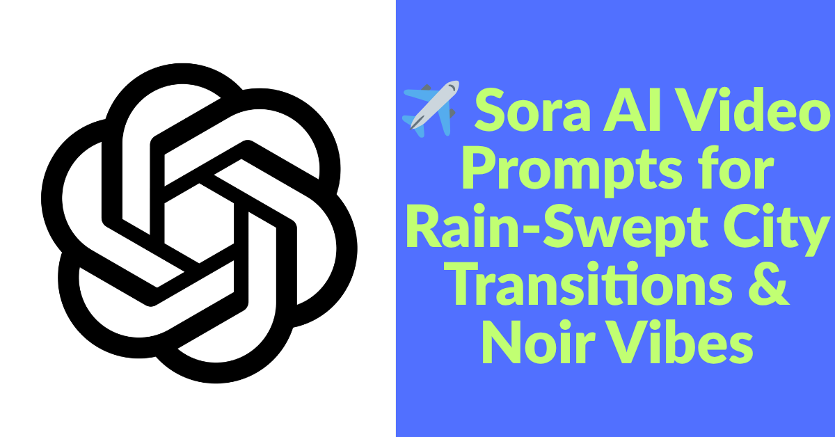 ✈️ Sora AI Video Prompts for Rain-Swept City Transitions & Noir Vibes