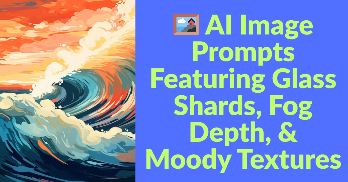 🖼️ AI Image Prompts Featuring Glass Shards, Fog Depth, & Moody Textures