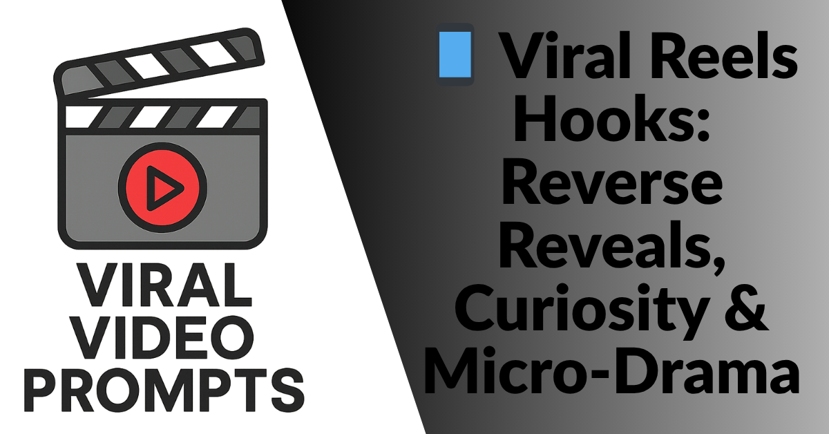📱 Viral Reels Hooks: Reverse Reveals, Curiosity & Micro-Drama