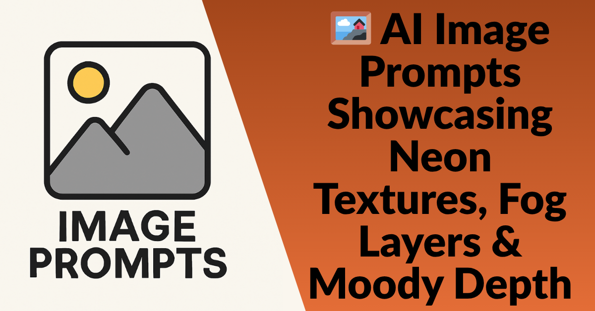 🖼️ AI Image Prompts Showcasing Neon Textures, Fog Layers & Moody Depth