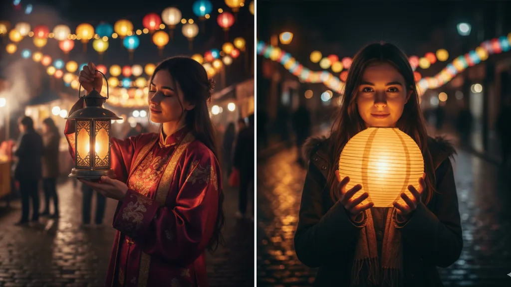 AI Image Prompts Festival Night Vibes — Lanterns, Silhouettes & Warm Glow