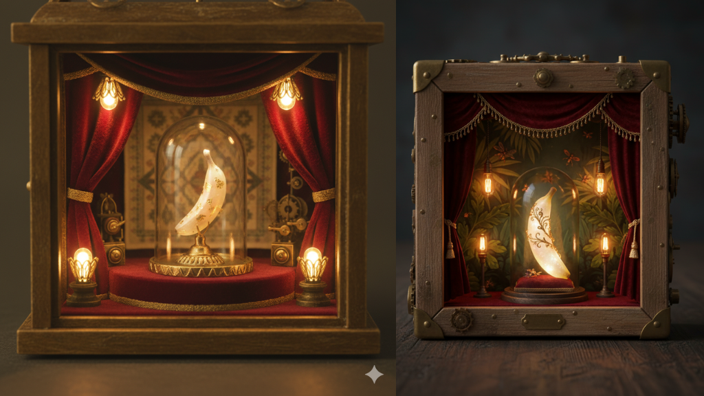 AI Image Prompts Nano Banana + Vintage Lighting + Diorama Settings