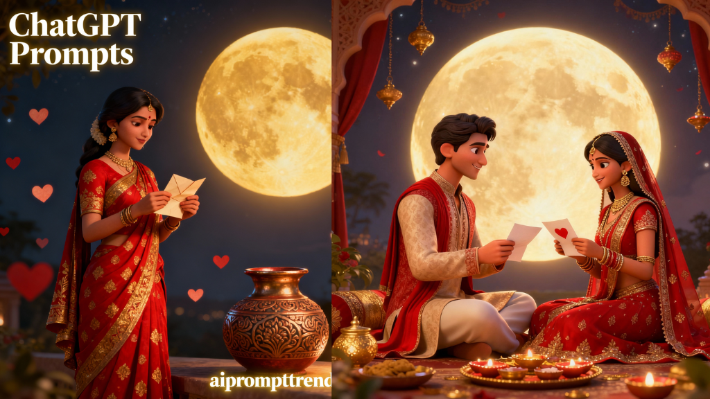 ChatGPT Prompts to Script Karwa Chauth Love Letters & Moonlit Stories