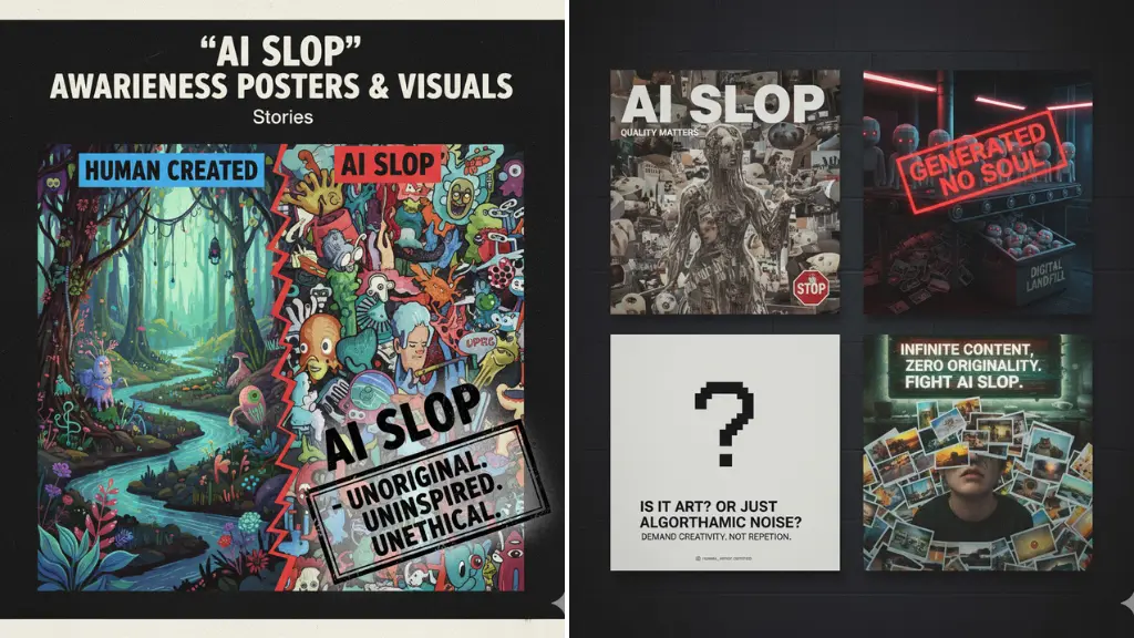 DALL·E Prompts for “AI Slop” Awareness Posters & Visuals
