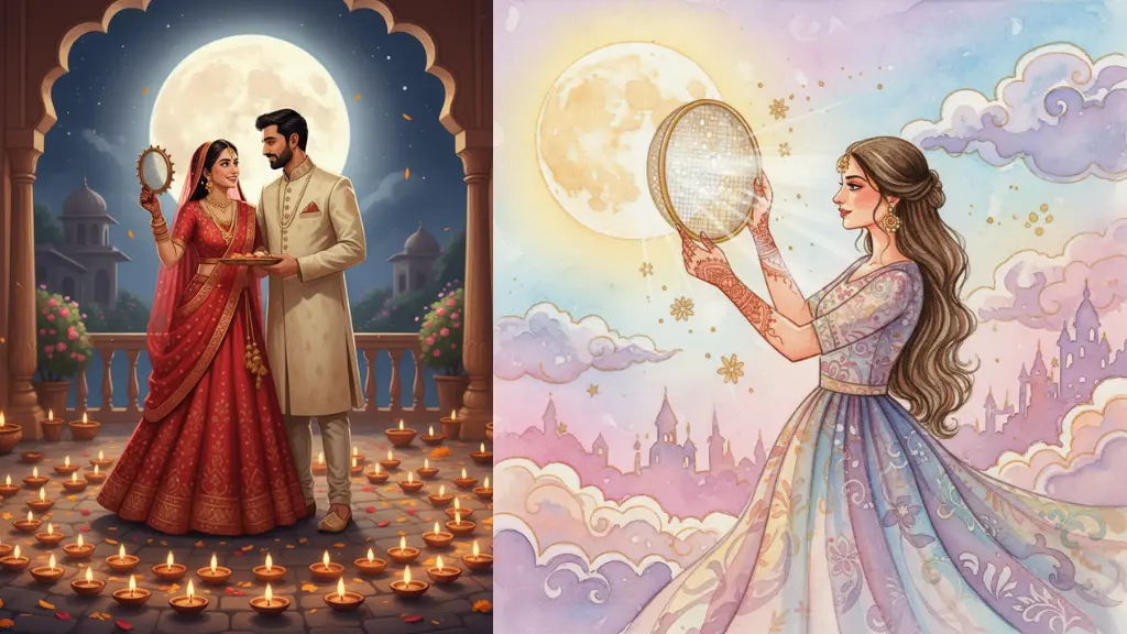 DALL·E Prompts for Elegant Karwa Chauth Cards & Ethnic Design Motifs