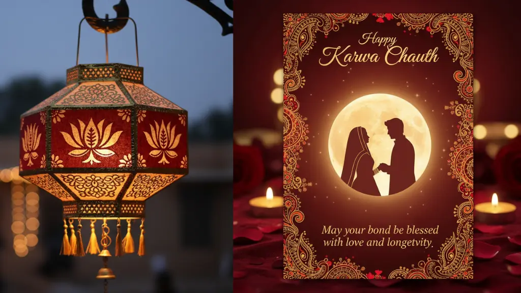 DALL·E Prompts for Stylish Karwa Chauth Cards & Lantern Designs