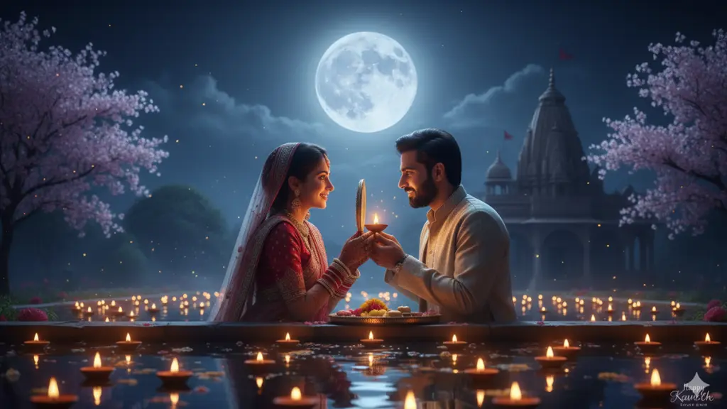 Gemini AI Prompts Karwa Chauth Moonlit Couple Portraits & Romantic Scenes
