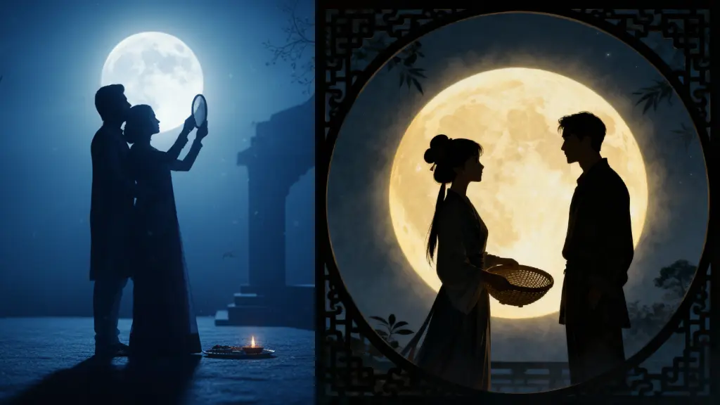Gemini AI Prompts Karwa Chauth Moonlit Couple Silhouette Portraits