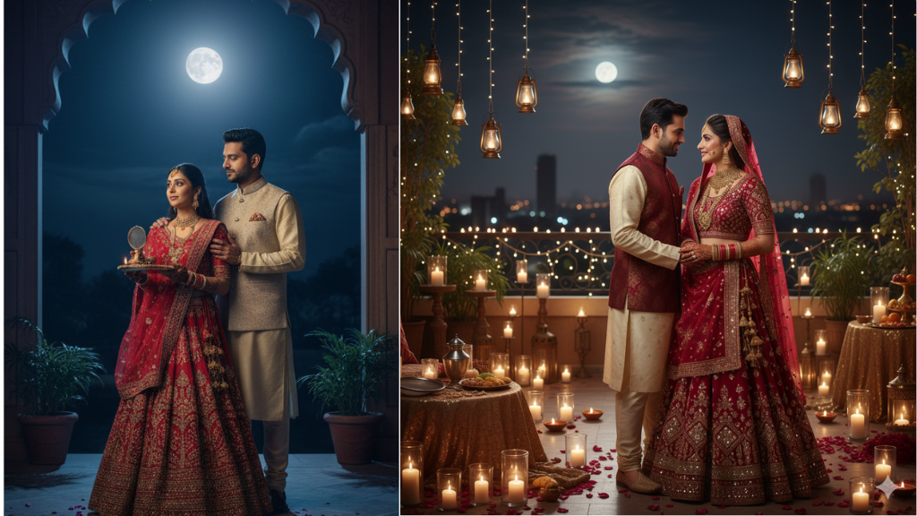 Gemini AI Prompts for Karwa Chauth Couple Portraits & Moonlit Scenes