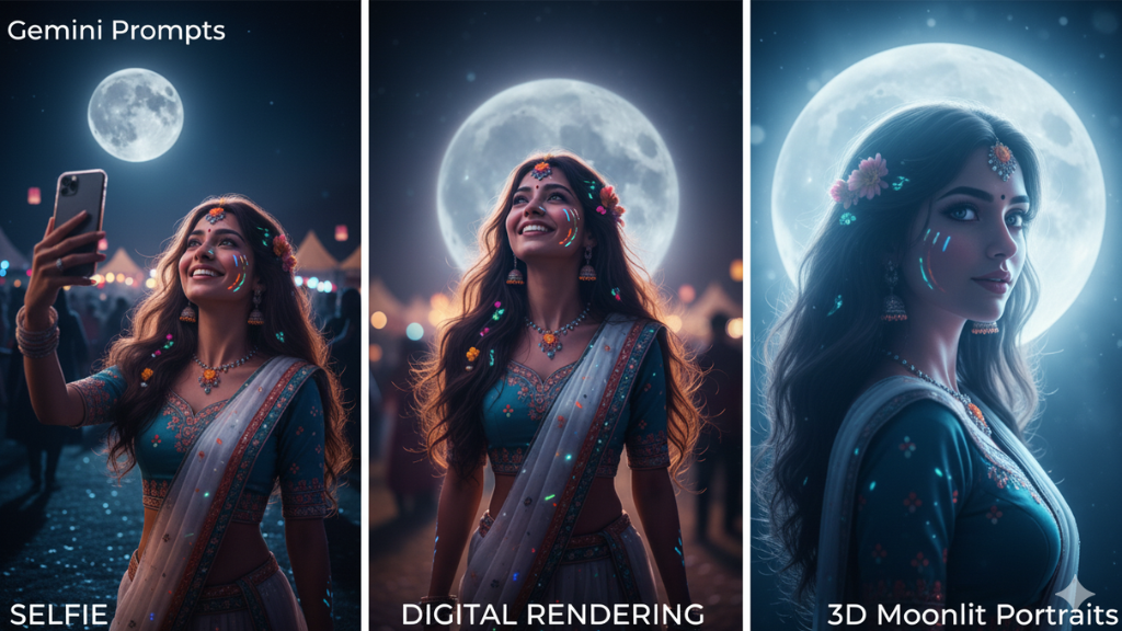Gemini Prompts to Turn Your Festival Selfies into 3D Moonlit Portraits