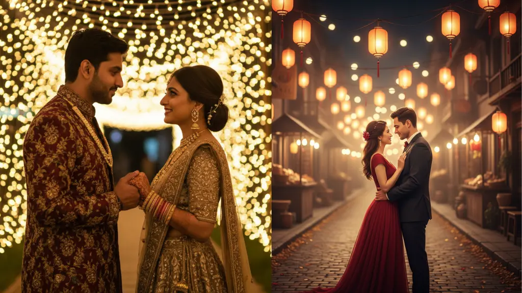 Leonardo AI Prompts Festival-Night Cinematic Couple Scenes