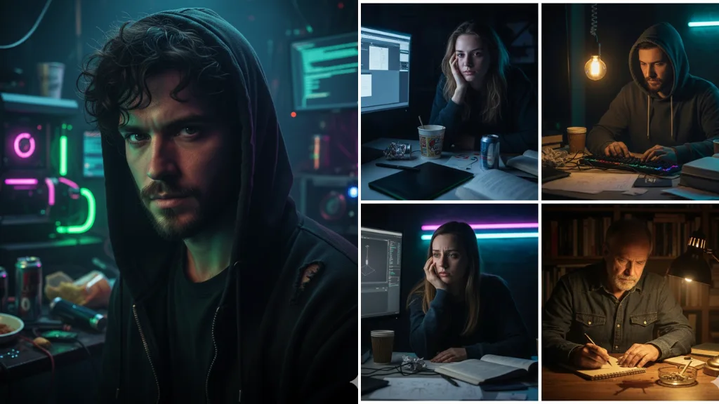 Leonardo AI Prompts High-Detail Portraits with “Workslop” Mood Lighting