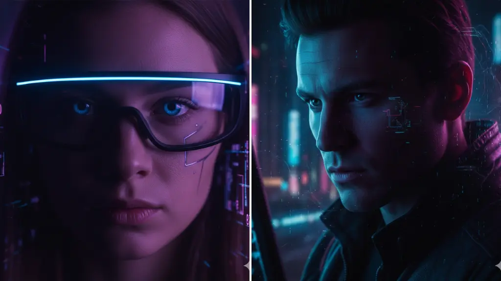 Leonardo AI Prompts Portraits with Deep Shadows & Ambient Tech Glow