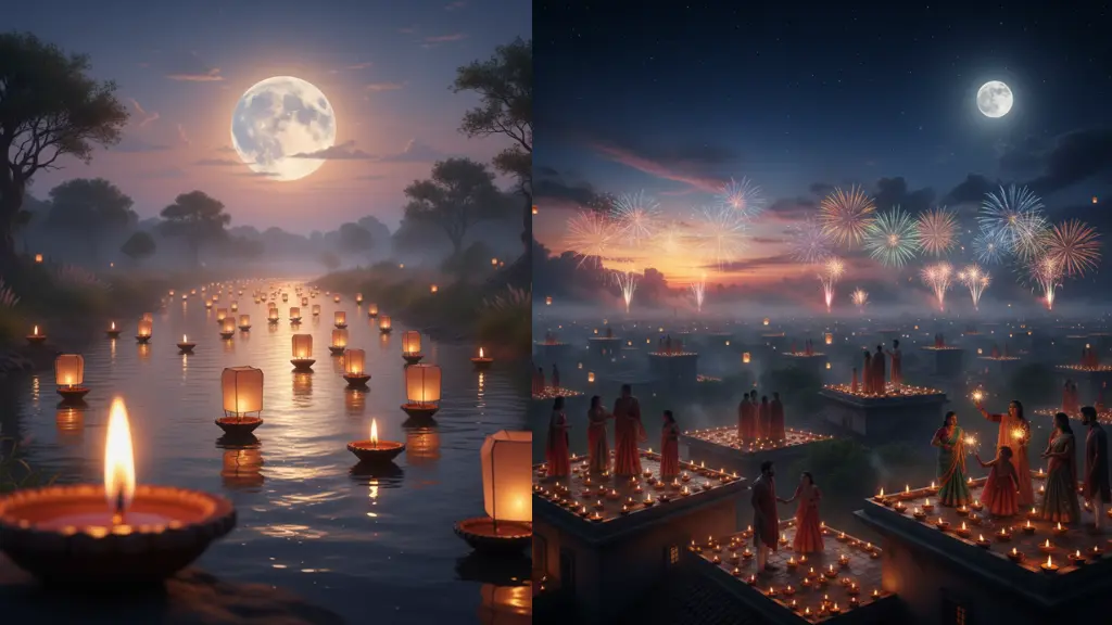 Sora Video Prompts Diwali Lights & Moonrise Time-Lapse Scenes