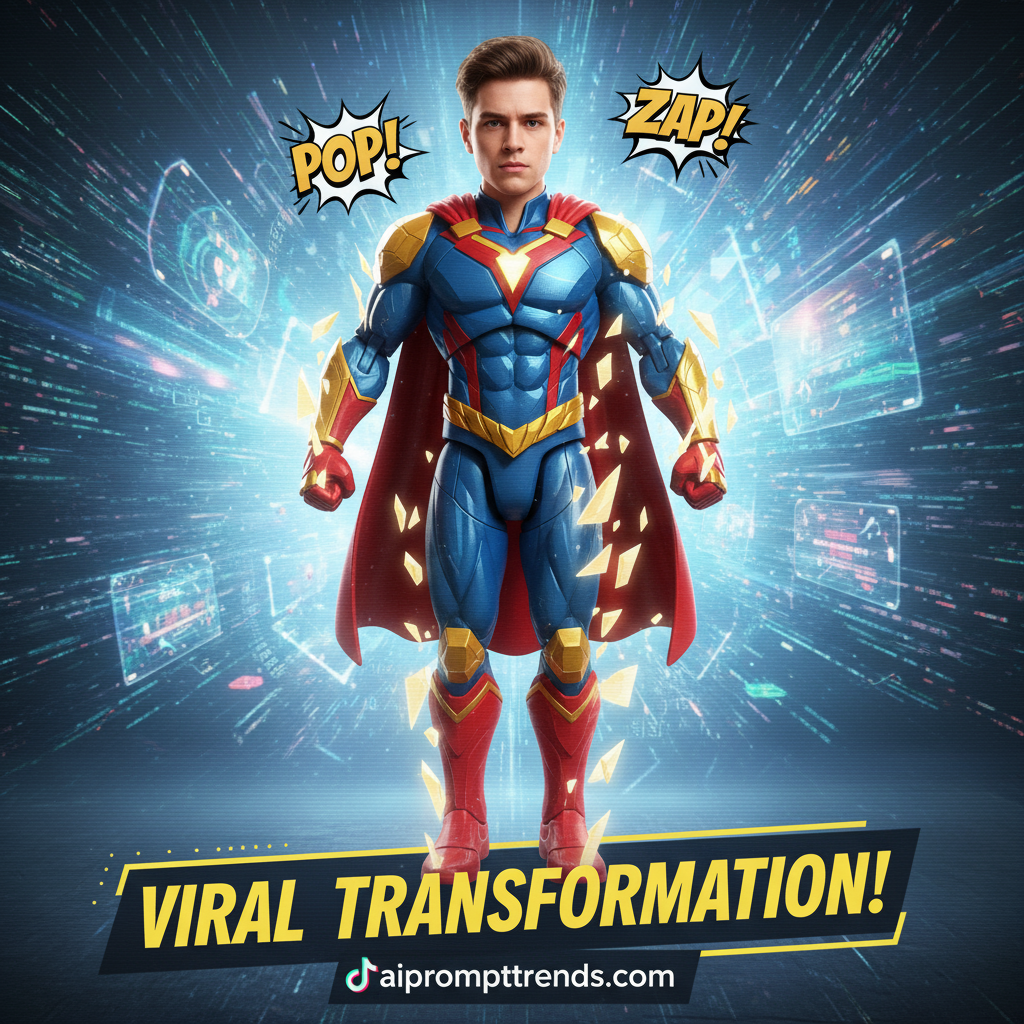 Viral Reel Hooks “Watch Me Morph into 3D Hero” Tic-Toc Prompt Formats